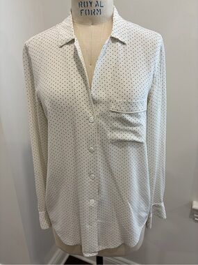 Equipment Cream Blouse with Black Polka Dots